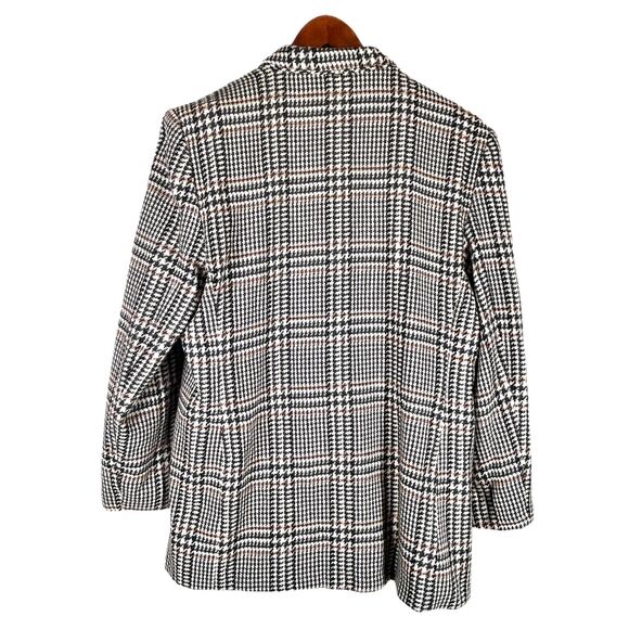 Vintage Norton McNaughton 14 Wool Houndstooth Jacket Ivory Olive Green - Picture 4 of 5